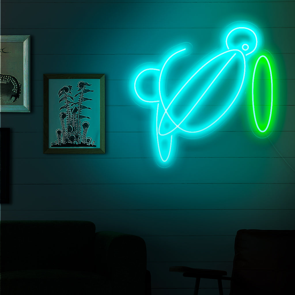 "Abstract Line Art Neon Sign" - Tyylikäs neonvalo, jossa on abstraktia viivataidetta, joka tuo minimalistista hienostuneisuutta ja modernia charmia asuintilaasi.