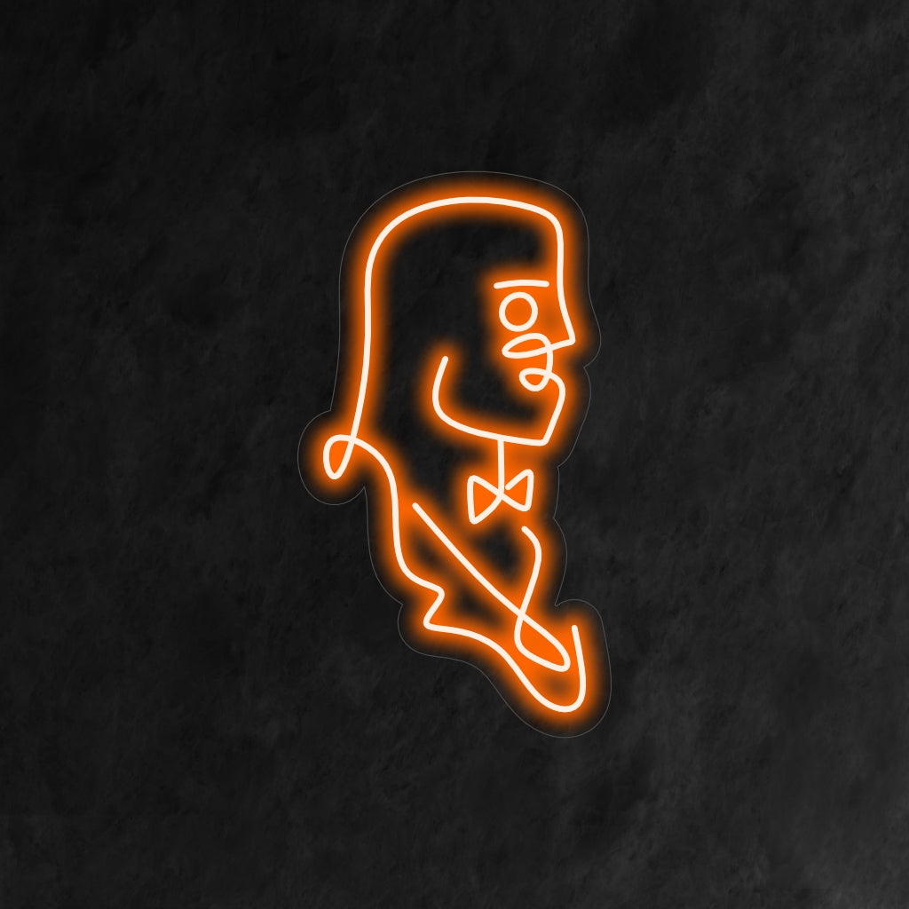 "Abstract Man Neon Sign" - Vangitseva neonvalo, jossa on abstrakti esitys miehestä ja tuo modernia taiteellisuutta asuintilaasi.