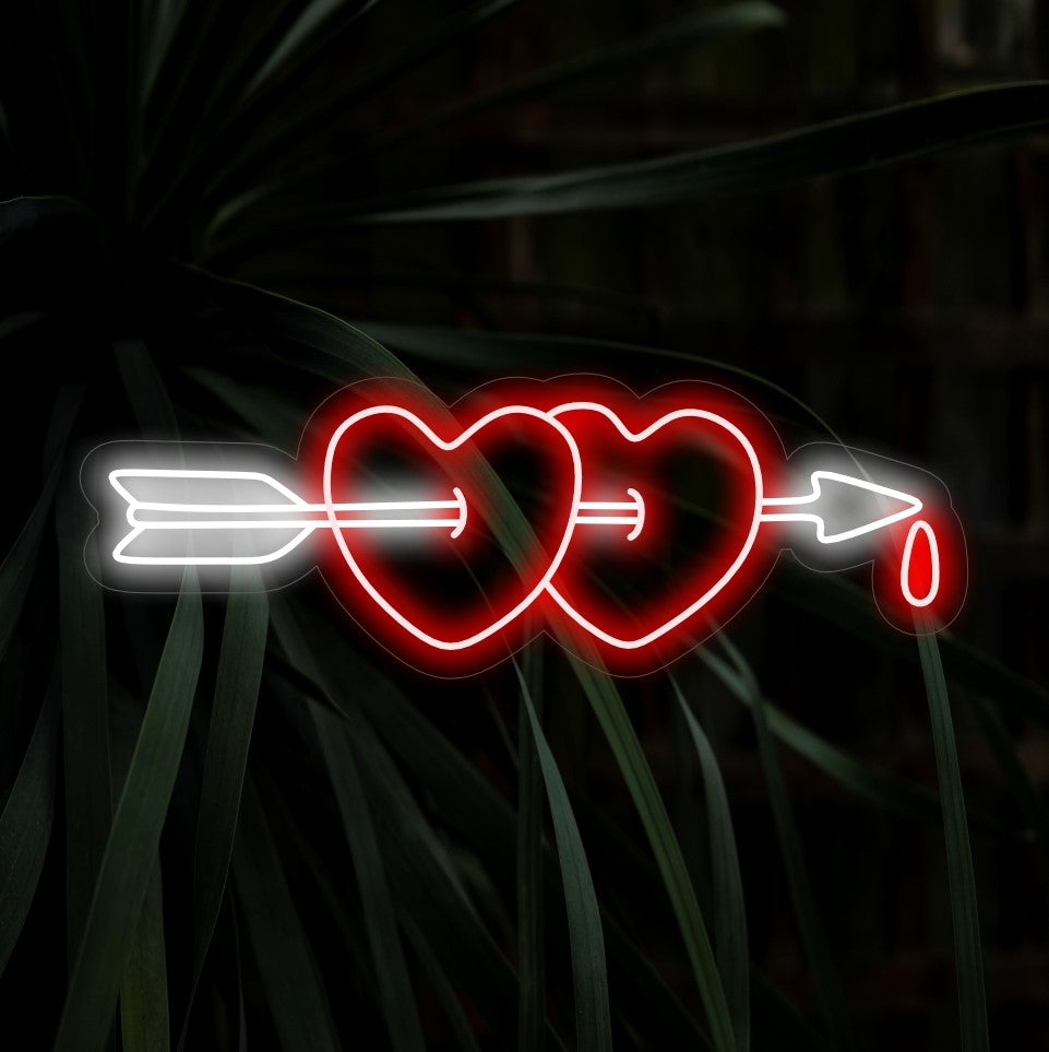 Arrowed Hearts Neonkyltti - Art Neon