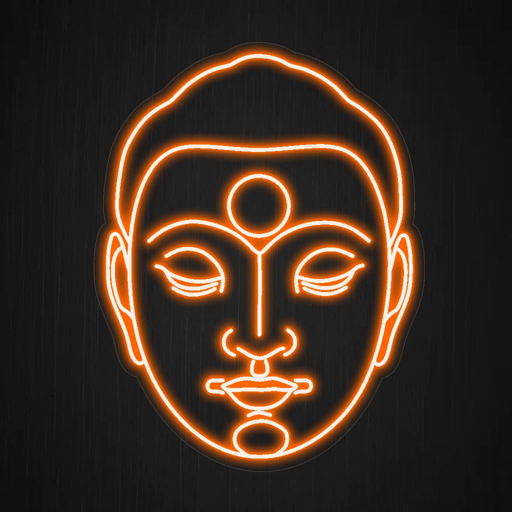 "Buddha Neon Sign" - Seesteinen neonvalo, jossa on ikoninen Buddhan kuva ja joka tuo rauhan, valaistumisen ja henkisen yhteyden ilmapiirin meditaatiousi tai pyhään tilaan.