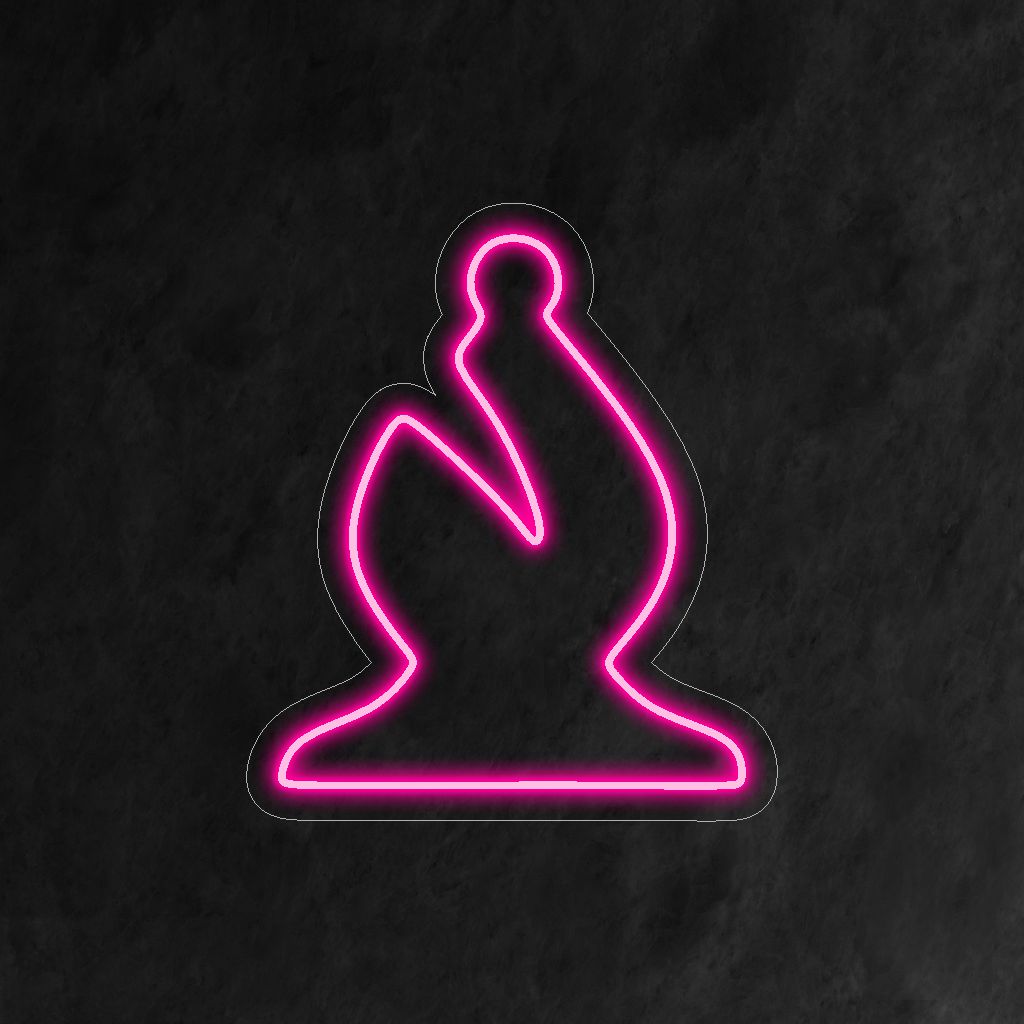 "Chess Bishop Neon Sign" ��� Hienostunut ja strateginen neonvalo, joka esittelee shakkipiispan designia ja lisää eleganssia ja tyyliä pelihuoneeseesi tai shakkiaiheiseen sisustukseen.
