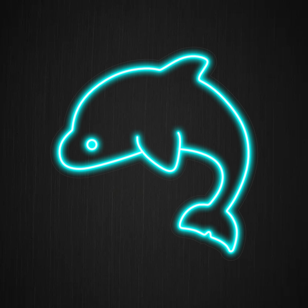 "Dolphin Neon Sign" syttyy leikkisällä hehkulla ja valaisee tilaan näiden merellisten olentojen iloa ja eleganssia, mikä tekee siitä ihanteellisen valtameren ystäville ja meriaiheisiin ympäristöihin.