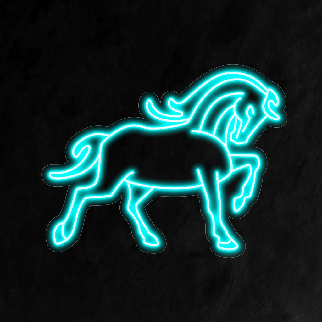 "Elegant Horse Neon Sign" valaisee ylellisesti ja hienostuneesti, sopii täydellisesti ratsastustiloihin ja tyylikkäisiin paikkoihin ja esittelee majesteettisten hevosten kauneutta ja eleganssia.