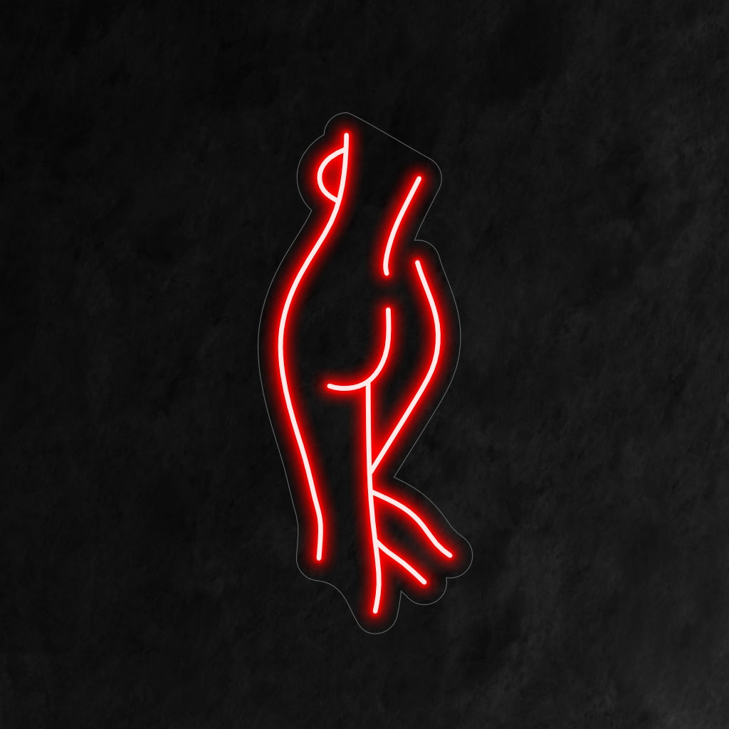 "Female Body Neon Sign" loistaa taiteellisella eleganssilla, sopii täydellisesti taidegallerioihin ja tiloihin, jotka arvostavat naisellisen muodon esteettistä vetovoimaa.