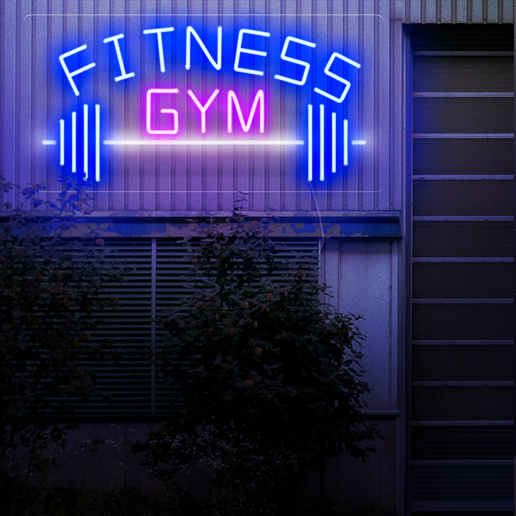 "Fitness Gym Neon Sign" valaisee energiaa, ihanteellinen kuntosaleihin ja tiloihin, jotka edistävät aktiivista ja terveellistä elämäntapaa, lisäämällä dynaamista kosketusta inspiroimaan ja motivoimaan.