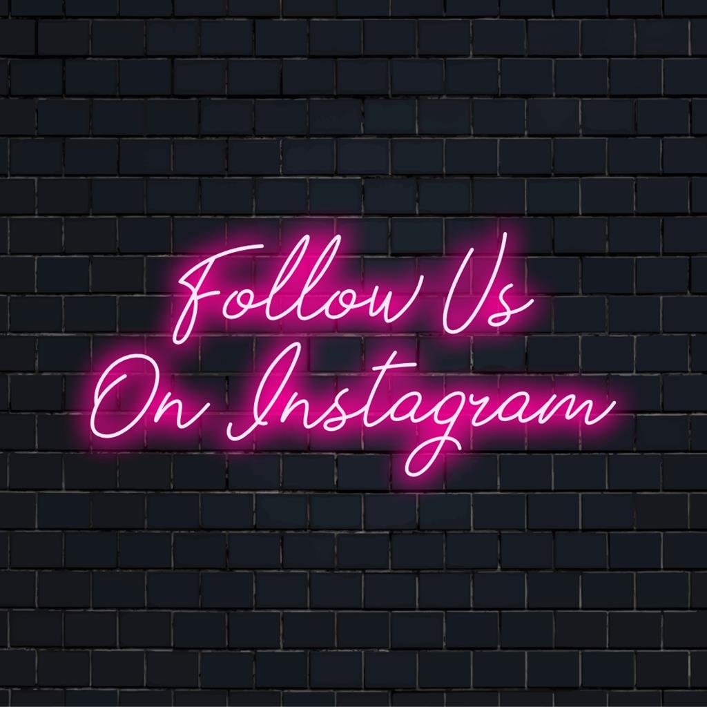 Mukautettu LED-neonvalo, jossa on Follow Us On Instagram -teksti, ihanteellinen tuotebrändäyssisustukseen ja modernin ilmeen lisäämiseen mihin tahansa tilaan.
