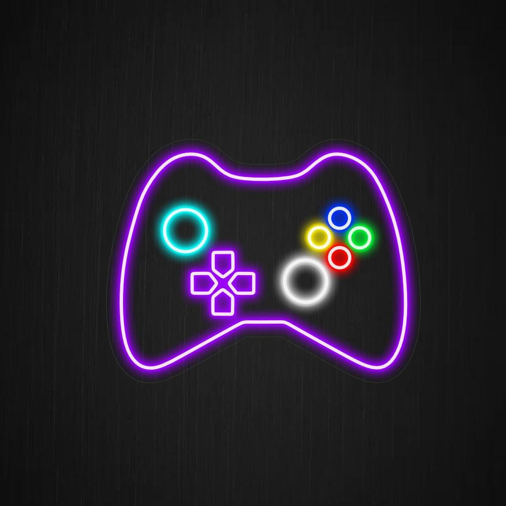 "Game Controller Neon Sign" - Pelin jännitys sykkii, sopii täydellisesti pelialueille ja viihdetiloihin ja upottaa kenet tahansa videopelien jännittävään maailmaan.