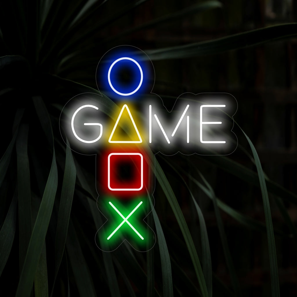 "Game Neon Sign" - Hehkuva pelin olemuksesta, sopii täydellisesti pelihuoneisiin ja viihdetiloihin ja vangitsee pelaamisen jännityksen.