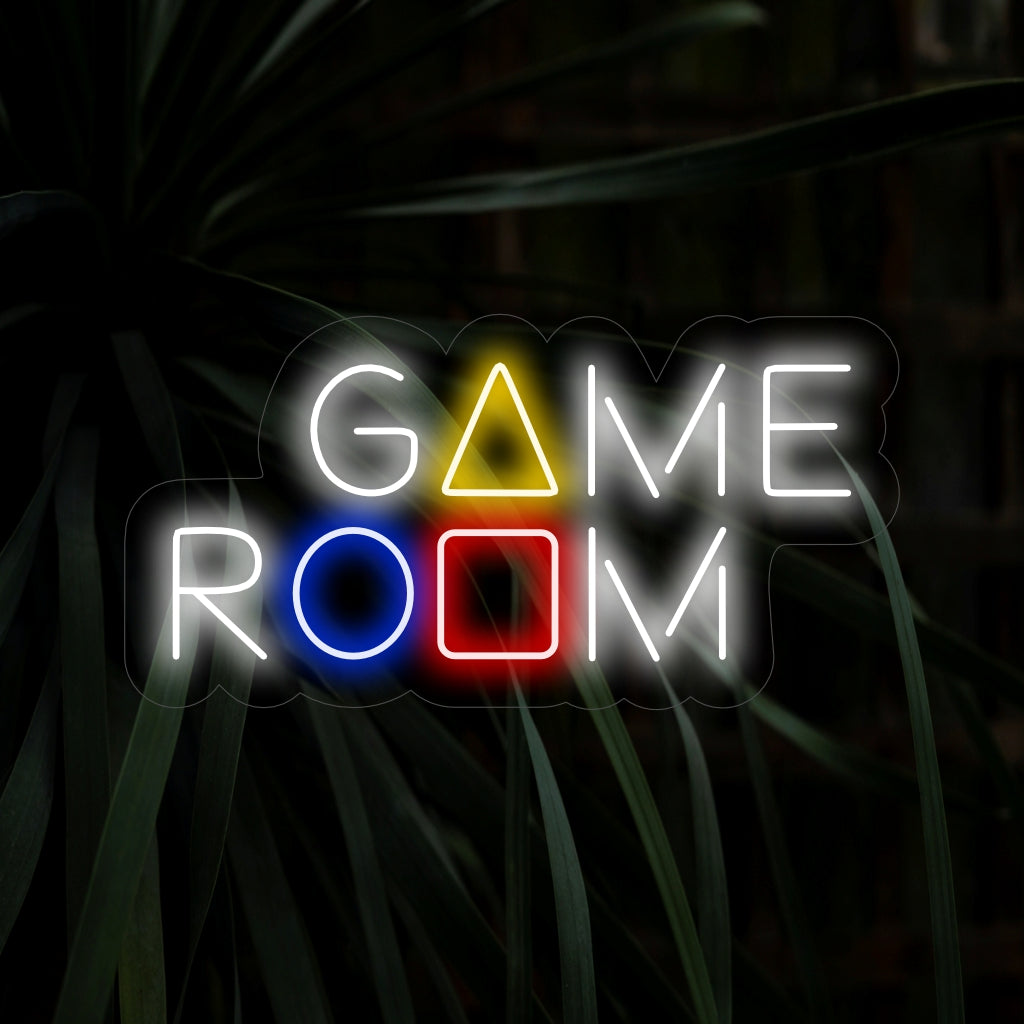 "Game Room Neon Sign" – loistaa pelin viehätyksellä, sopii täydellisesti pelihuoneisiin ja viihdetiloihin, ja se täyttää ympäristöön pelin hengen.