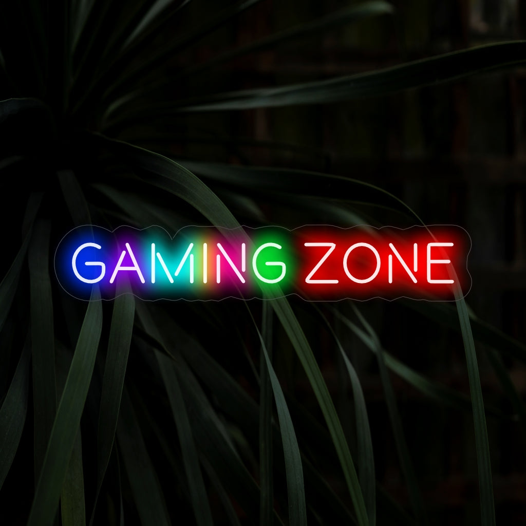 "Gaming Zone Neon Sign" - Pelin energiasta sykkivä, olennainen lisä pelihuoneisiin ja viihdetiloihin luoden oman alueen mukaansatempaaville pelikokemuksille.