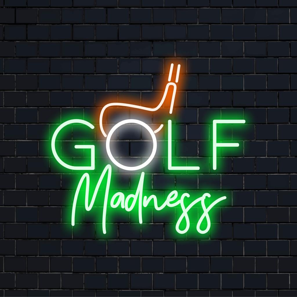 Eloisa Golf Madness LED-valokyltti, täydellinen urheilun harrastajille, jotka haluavat korostaa pelihuonettaan mukautetulla neonvalolla.