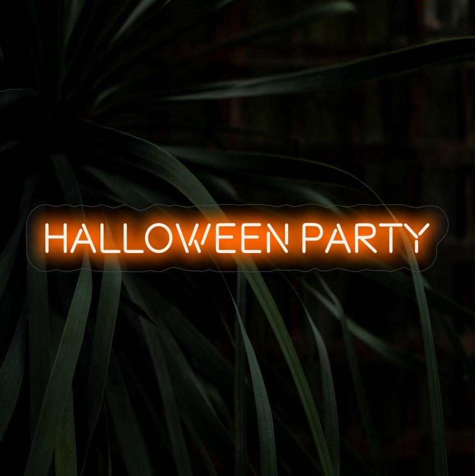 "Halloween Party Neon Sign" - Lisää pelottavaa ja juhlavaa kosketusta, täydellinen Halloween-teemalla juhliin ja kummitustaloihin juhlistaen Halloweenin aavemaista ja jännittävää henkeä.