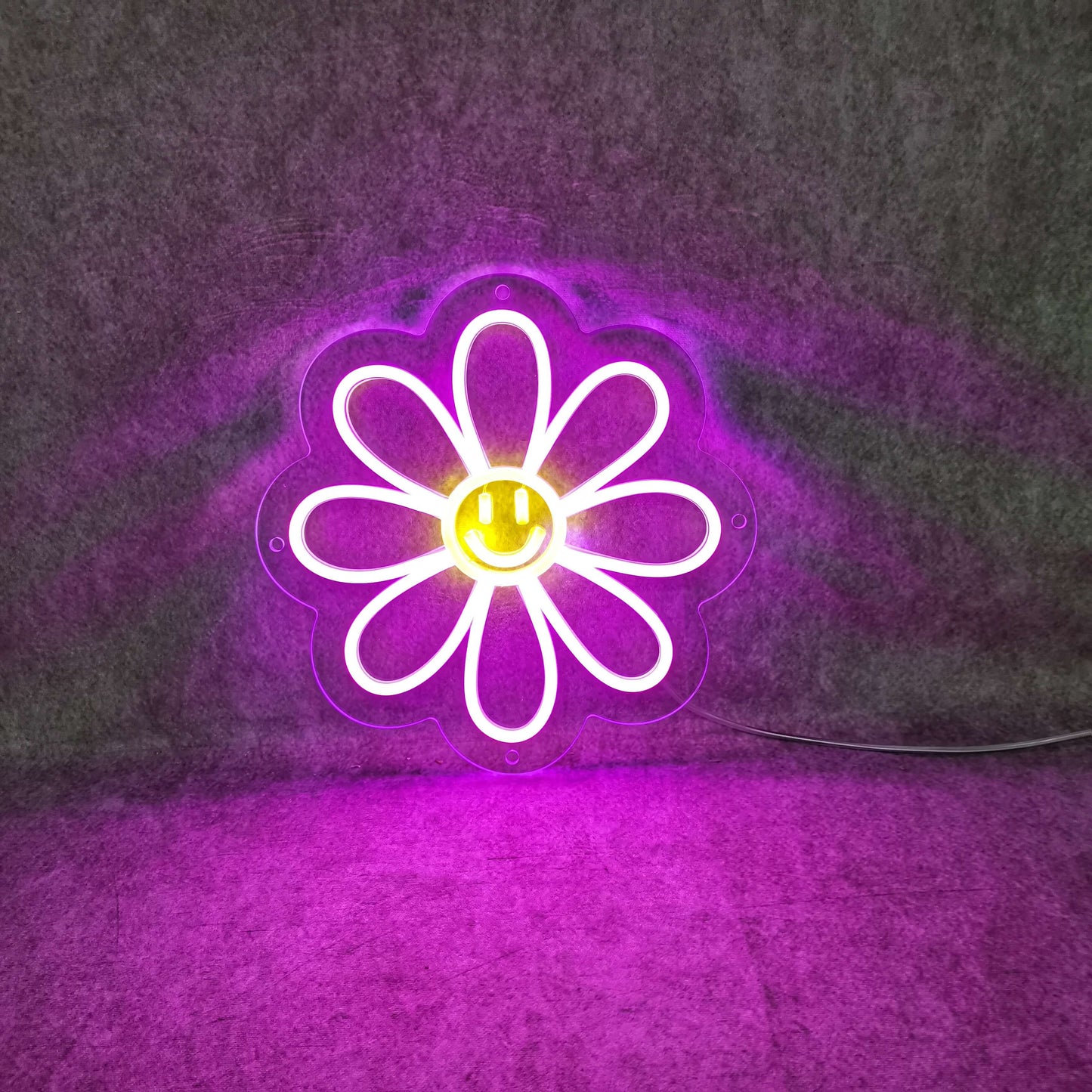Happy Smile Flower Neon Sign - Art Neon