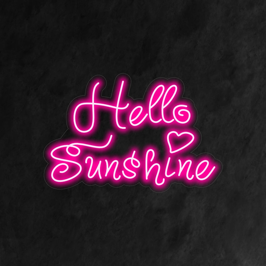 "Hello Sunshine Neon Sign" on positiivinen ja iloinen lisä sisustukseen. Neonvalo, joka tuo aurinkoisen tervehdyksen kohottavan viestin.