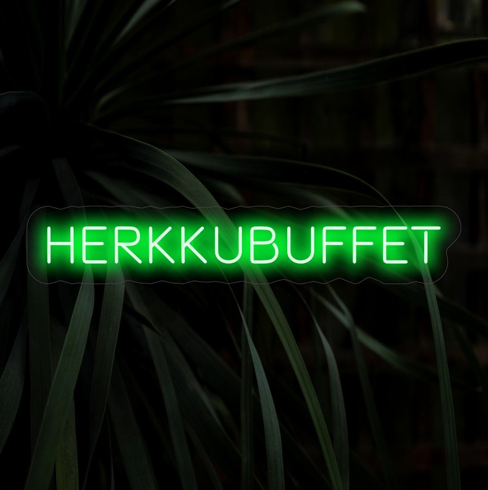"Herkkubuffet Neon Sign" - Houkutteleva lis��ys ravintoloihin, kahviloihin tai herkkup��ytiin, luoden herkullisen ja houkuttelevan tunnelman.