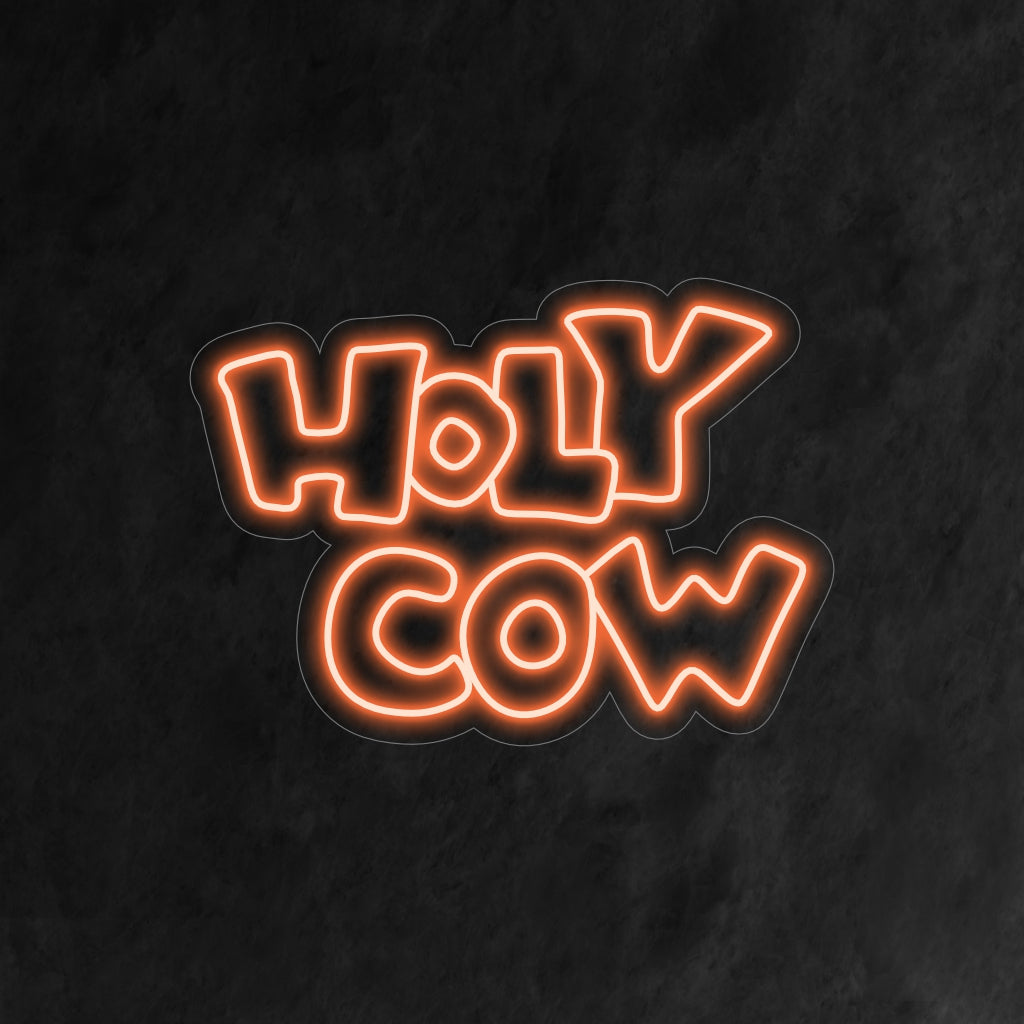 "Holy Cow Neon Sign" - Hauska ja huomiota herättävä lisä omituisiin kahviloihin ja ravintoloihin, joka lisää ripauksen leikkisyyttä ainutlaatuisella ja mieleenpainuvalla neonvalolla.