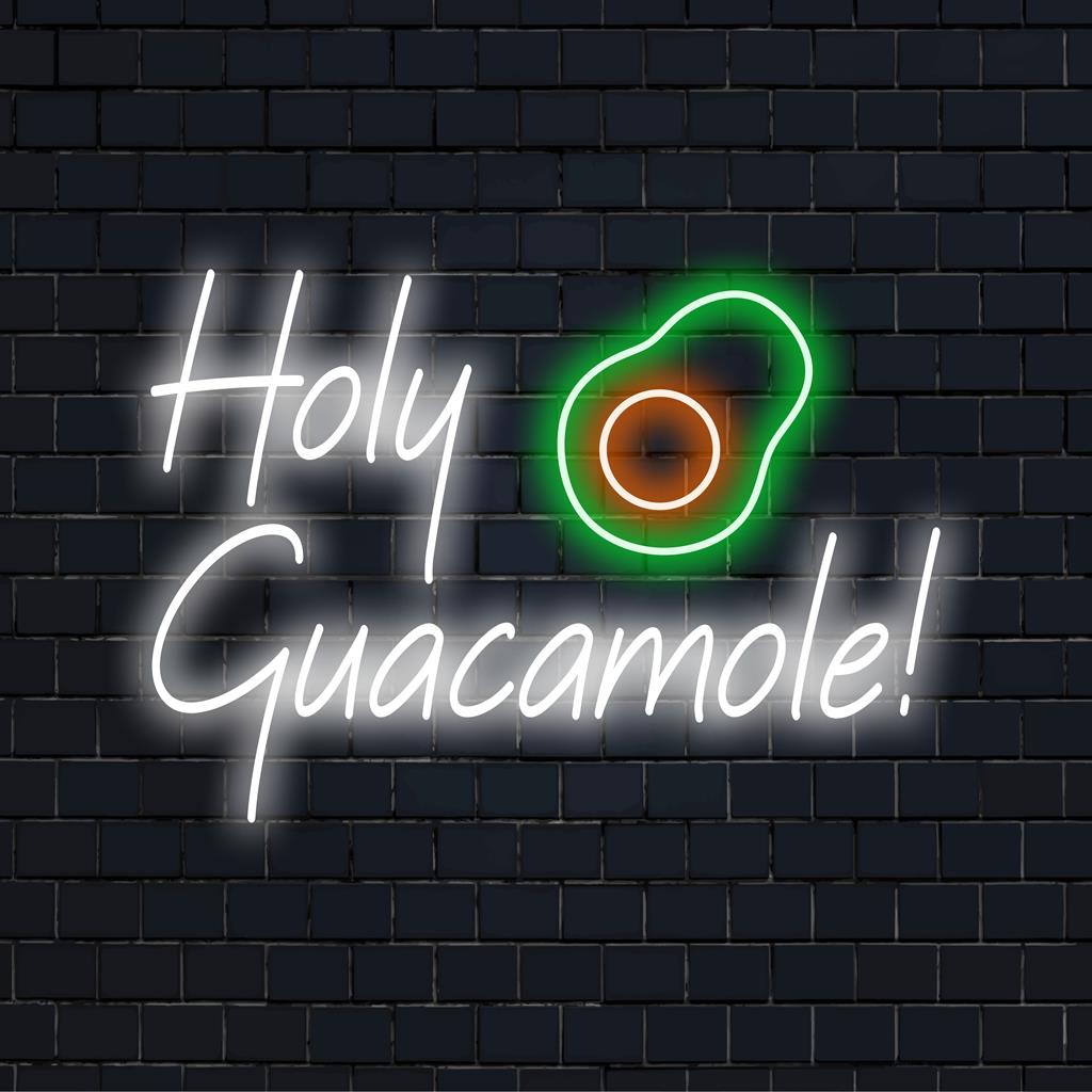 Vilkas Holy Guacamole LED-valokuva; täydellinen neon-sisustuskeskustelun aloitus tilaan.