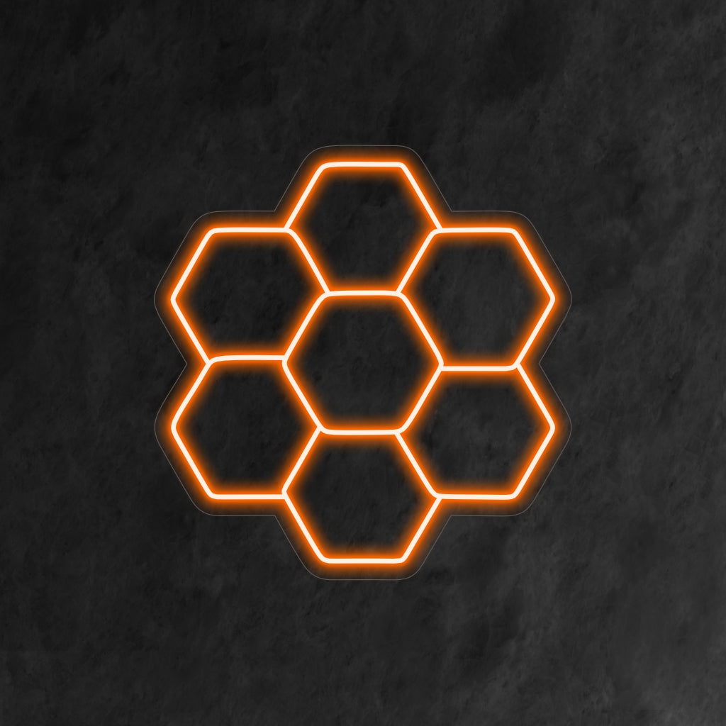 "Honeycomb Neon Sign" - Makea ja tyylikäs lisä hunaja-aiheisiin kahviloihin ja jälkiruokakauppoihin, ja siinä on monimutkainen hunajakennojen kuviointi elegantin ja lämpimän tunnelman luomiseksi.