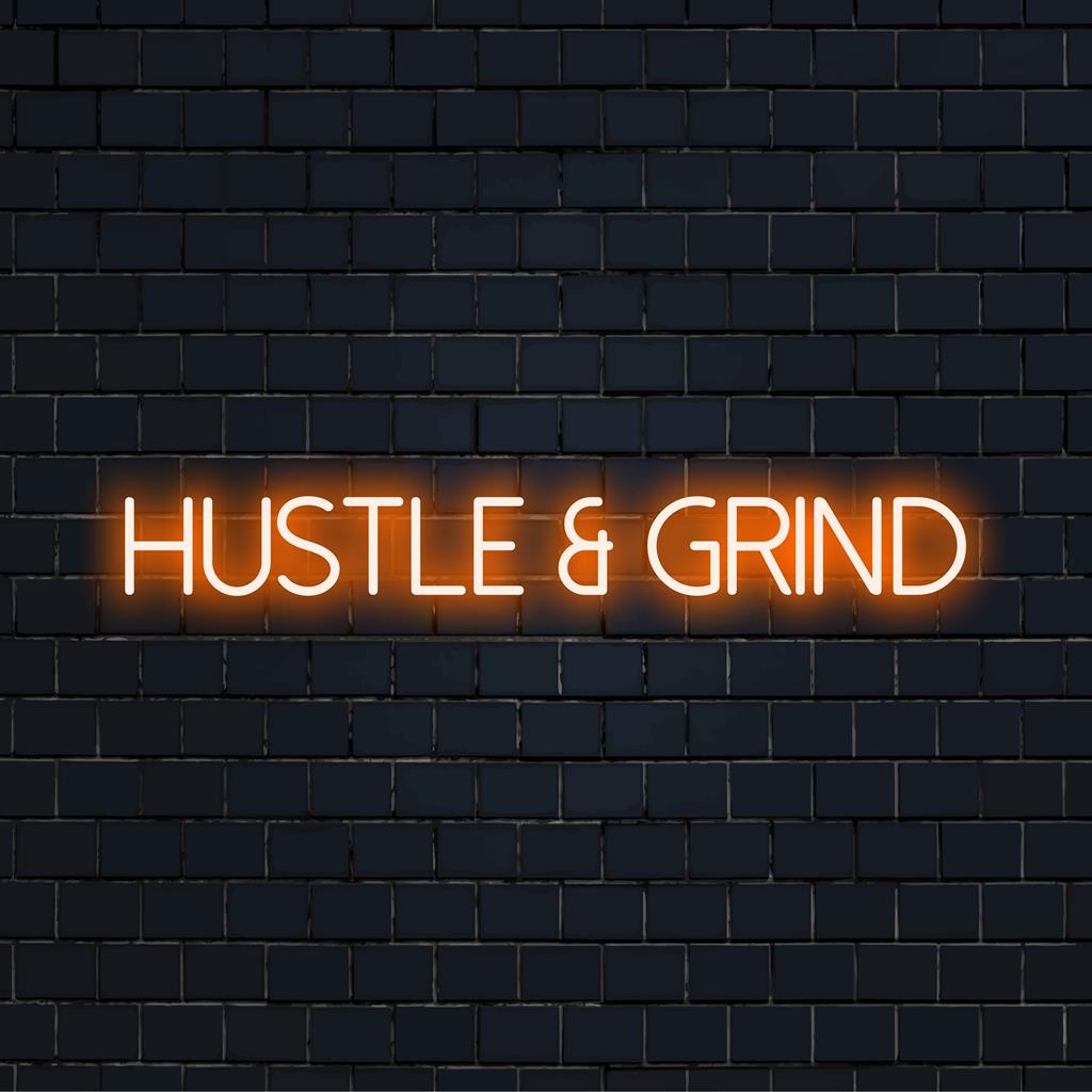 Räätälöity Hustle And Grind LED-valokuva, eloisa motivoiva sisustus, inspiroivaa hehkuvaa taidetta mihin tahansa tilaan.