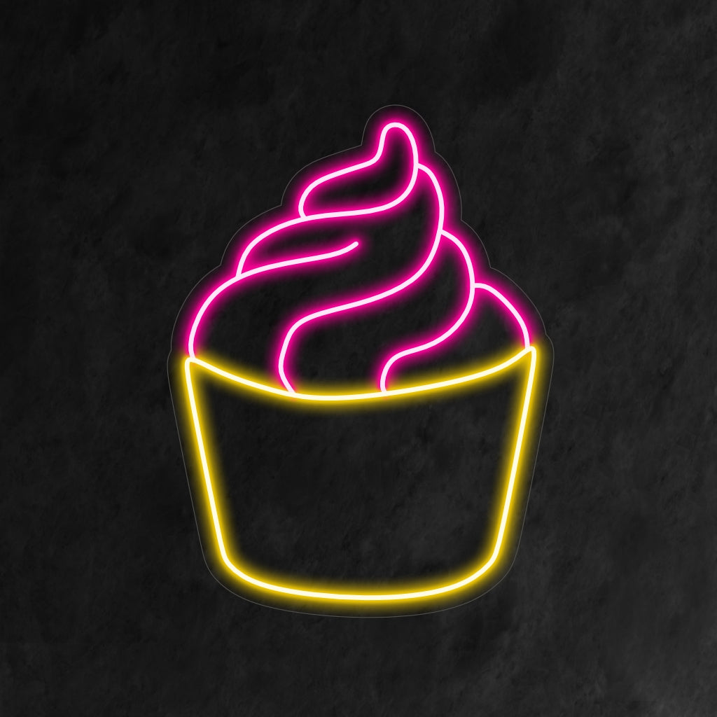 "Ice Cream Neon Sign" - Ice Cream Neon Sign - viehättävä lisä, jossa on ikoninen jäätelötärpy ja joka luo iloisen ja kutsuvan ilmapiirin niille, jotka arvostavat makeita herkkuja.