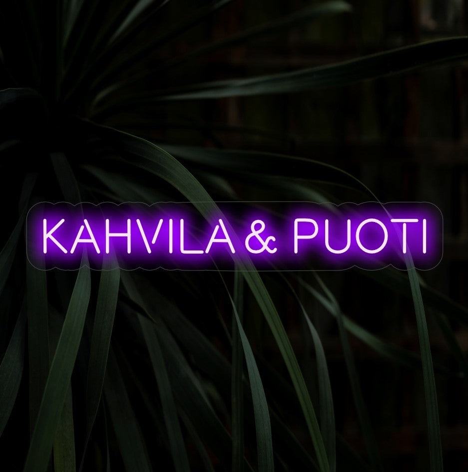 "Kahvila & Puoti Neon Sign" - Muuta tilasi kutsuvalla hehkulla tällä pohjoismaisesta inspiroimalla valokyltillä, joka sopii täydellisesti kahviloihin ja putiikkeihin.