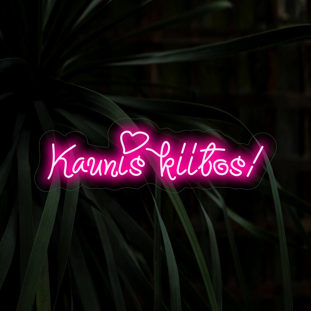 "Kaunis Kiitos! Neon Sign" - Valoa kiitollisuutesi tällä kauniilla valokyltillä. Sen lämmin hehku lisää ripauksen eleganssia tiloihin, joissa arvostetaan.