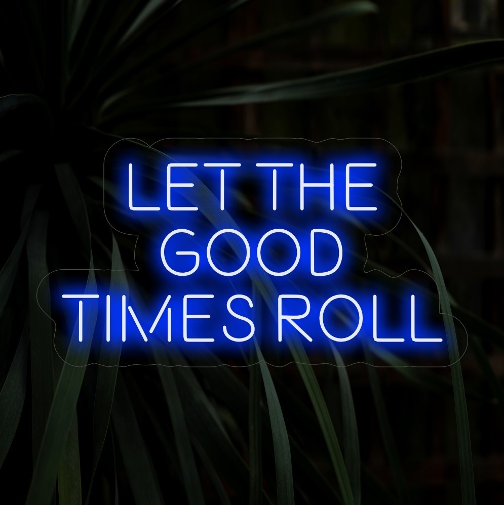 "Let The Good Times Roll Neon Sign" on elinvoimainen energiapurkaus tilaan. Eloisa neonvalo, joka kutsuu nauttimaan ja nauttimaan jokaisesta ilon ja juhlan hetkestä.