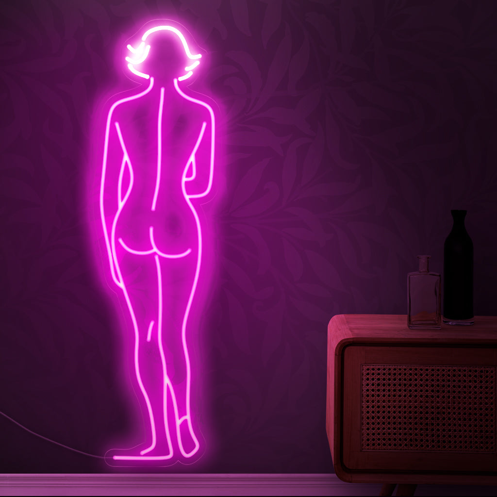"Naked Woman Walking Neon Sign" on taiteellinen ja tyylikäs lisäys, joka sopii täydellisesti tiloihin, joissa arvostetaan figuratiivisen taiteen kauneutta. Valaise esteettisellä eleganssilla!