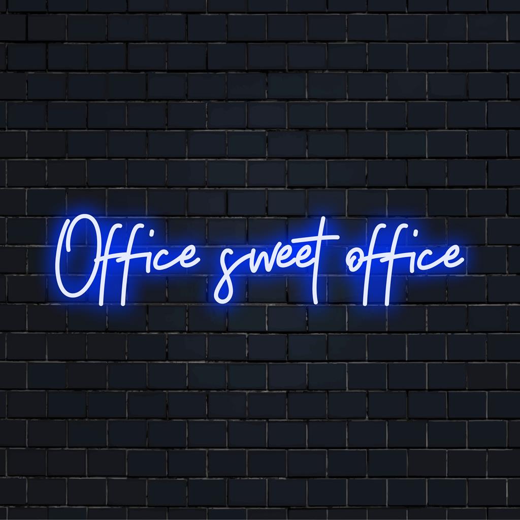 Custom Office Sweet Office -LED-valokyltti, joka valaisee minkä tahansa tilan elävällä neonlainaustaideella ja tyylikkäällä sisustuksen houkuttelevuudella.