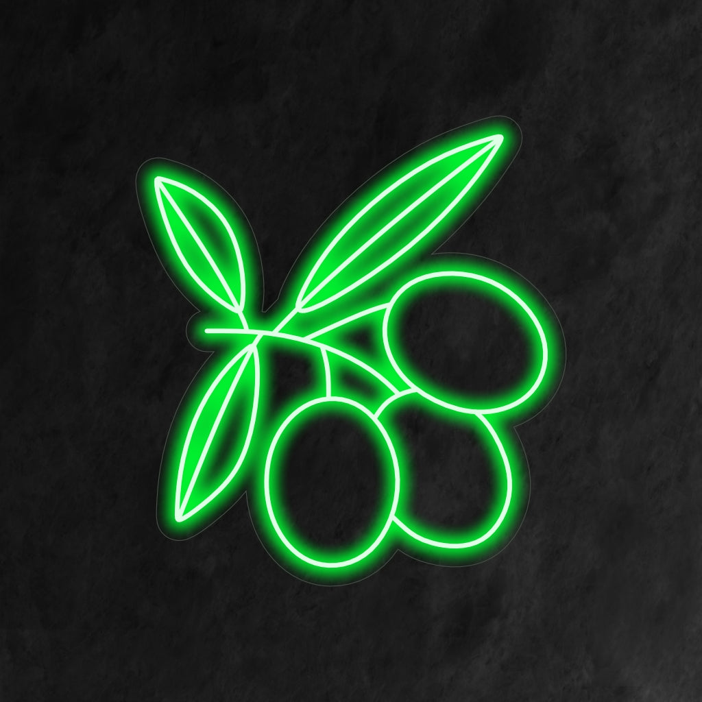 "Olive Branch Neon Sign" on luonnon inspiroima ja tyylikäs lisä sisustukseen. Neonvalo, joka symboloi rauhaa ja yltäkylläisyyttä klassisella oliivinoksasuunnittelulla.