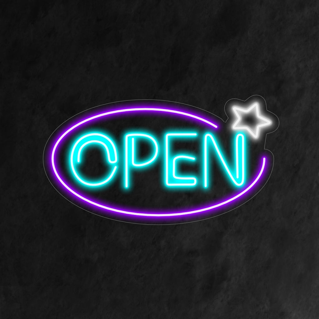 "Open Neon Sign" on ajaton ja kutsuva lisä, joka sopii täydellisesti yrityksille, jotka esittävät kutsun. Valaise ystävällisellä hehkulla!