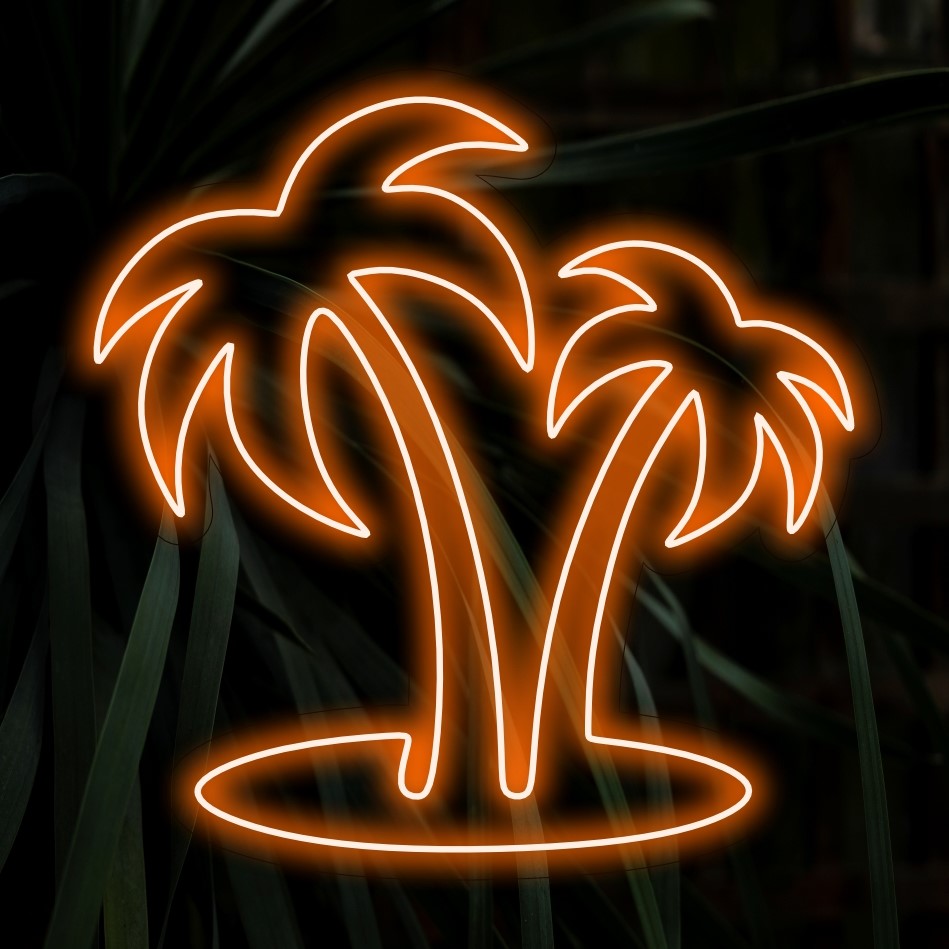 "Palm Trees Neon Sign" muuttaa tilasi trooppiseksi keitaaksi lumoavalla neonnäytöllä huojuvista palmuista. Ihanteellinen rantavaikutteisen ilmapiirin luomiseen kiehtovalla yövalolla.