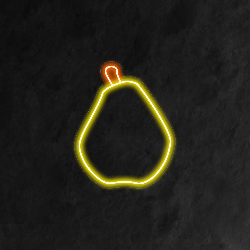 "Pear Neon Sign" on hedelmäinen ja virkistävä lisä sisustukseen. Neonvalo, joka korostaa kypsän päärynän yksinkertaisuutta ja kauneutta.
