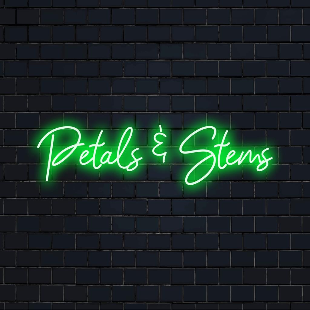 LED-neonkyltti, taiteellinen sekoitus hehkuvia terälehtiä ja varsia; täydellinen eloisaan moderniin seinätaideeseen ja ainutlaatuiseen kodin sisustukseen.