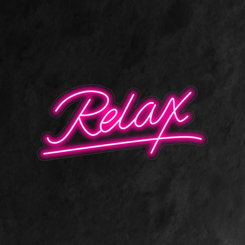 "Relax Neon Sign" on rauhoittava ja kutsuva lisä hyvinvointisi sisustukseen. Neonvalo, joka kannustaa rauhalliseen ja rentoon ilmapiiriin.