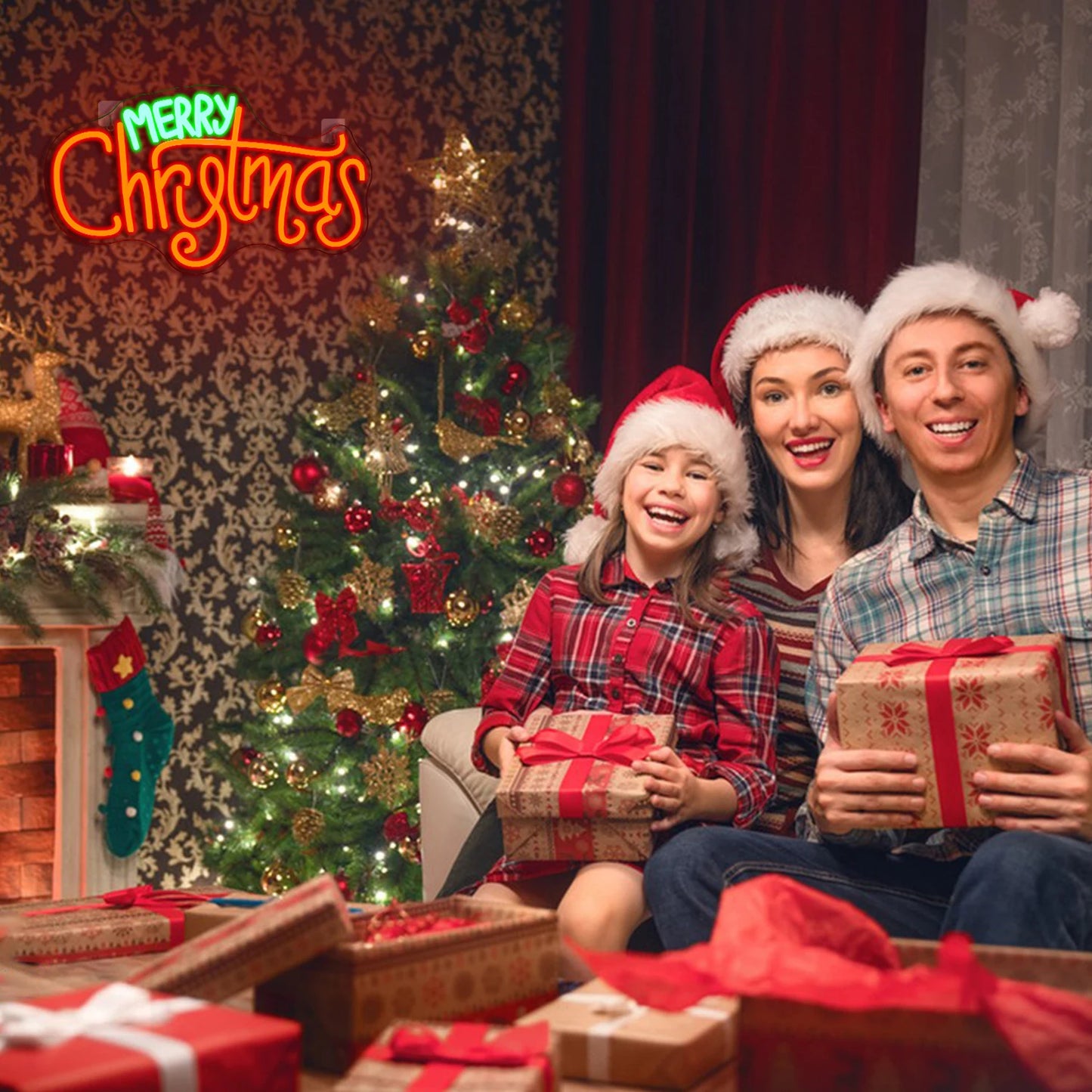 Hyvää Joulua 5V USB LED Valokyltti - Edullinen