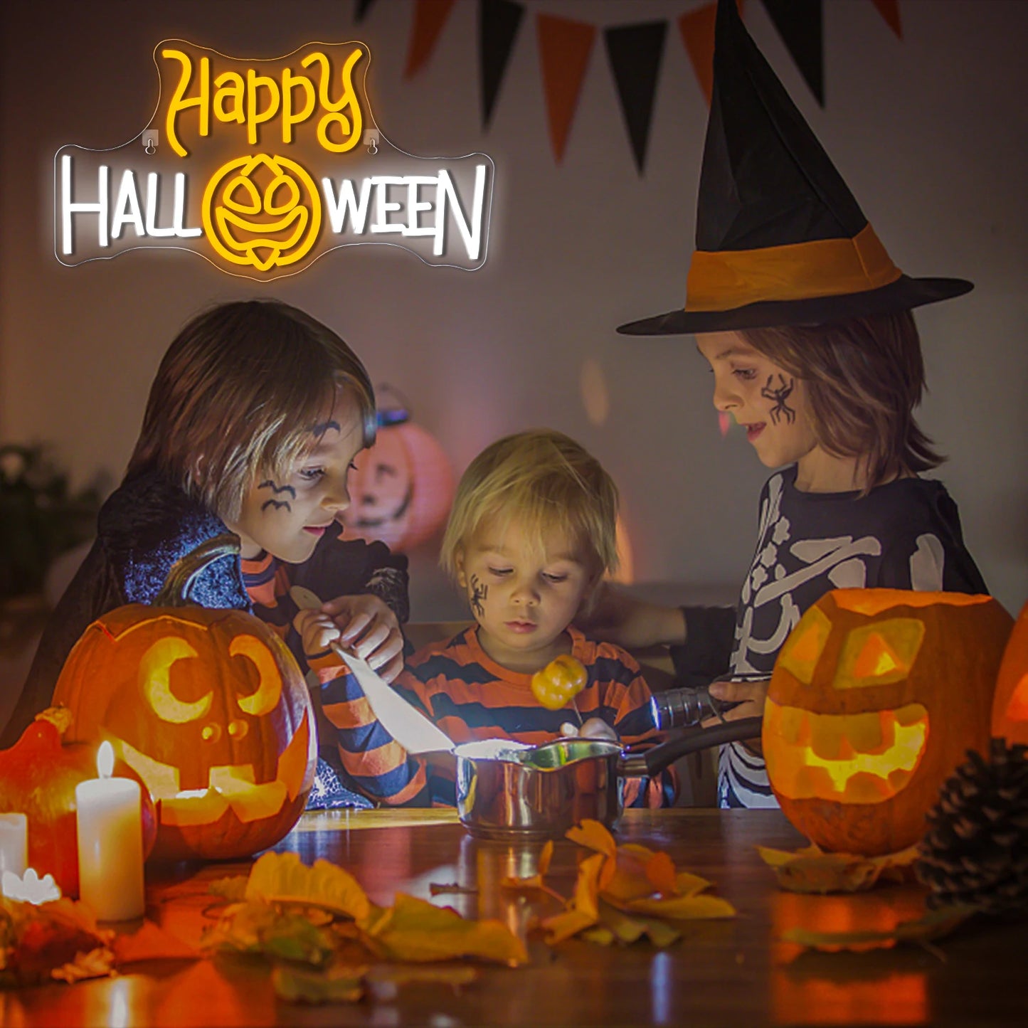 Hyvää Halloweenia 5V USB LED Valokyltti - Edullinen