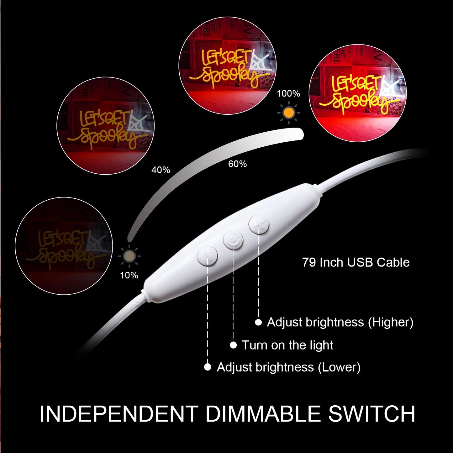 Let's Get Spooky 5V USB LED Neon Kyltti - Budjettiystävällinen