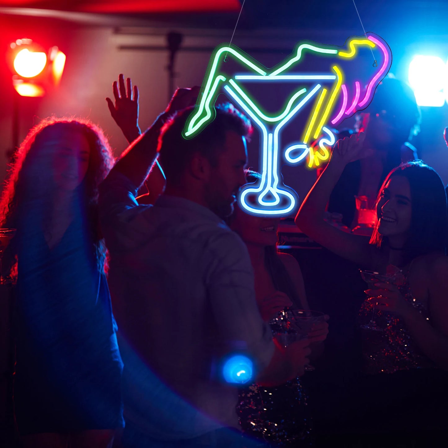 Nainen Viinilasi 5V USB LED Neon Kyltti - Budjettiystävällinen