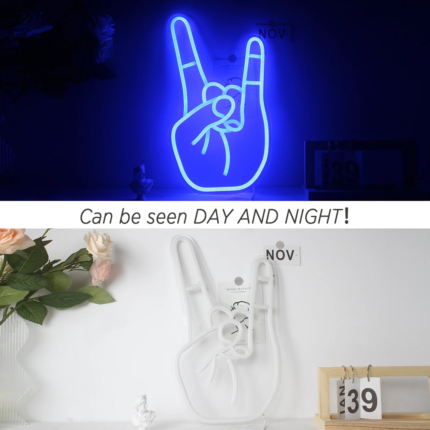 Peace Gesture 5V USB LED Neon Kyltti - Edullinen