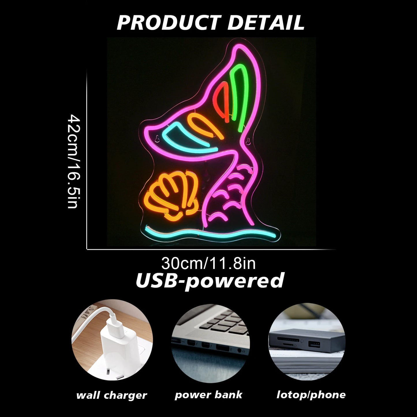 Mermaid Pyrstöt Tytöille 5V USB Led Valokyltti - Edullinen