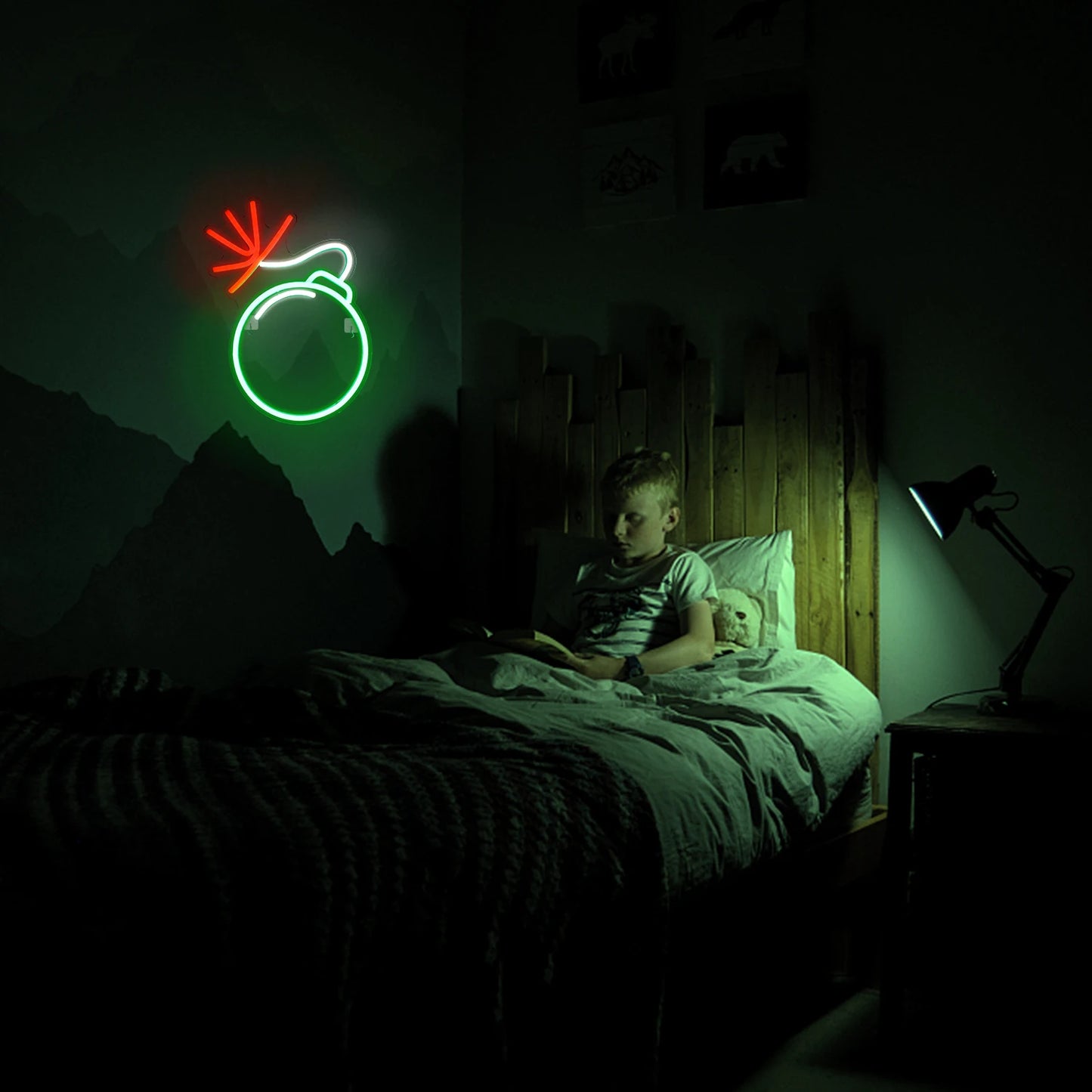 Vihreä 5V USB Led Neon Kyltti - Budjettiystävällinen