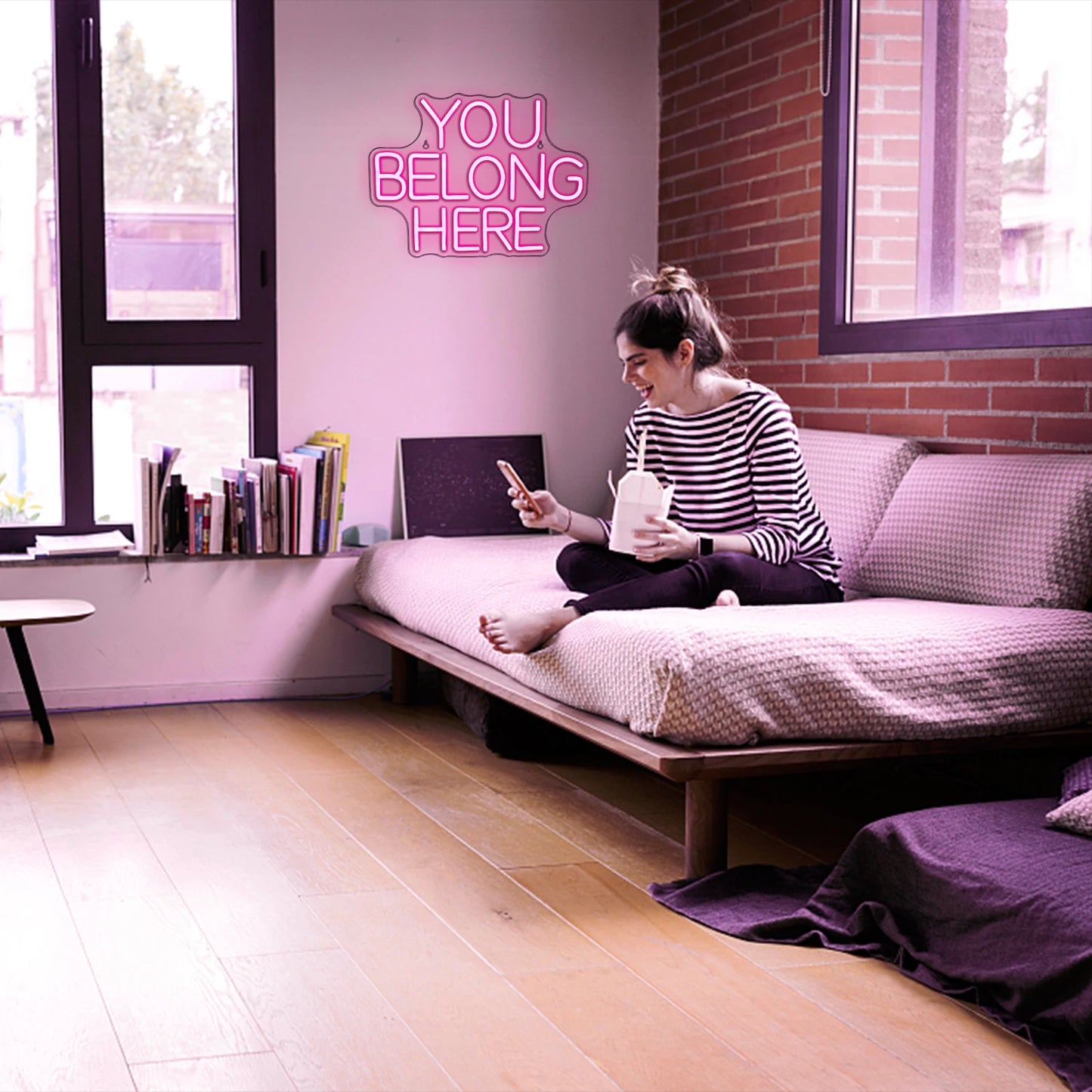 Sinä Kuulut Tänne 5V USB Led Neon Kyltti - Budjettiystävällinen