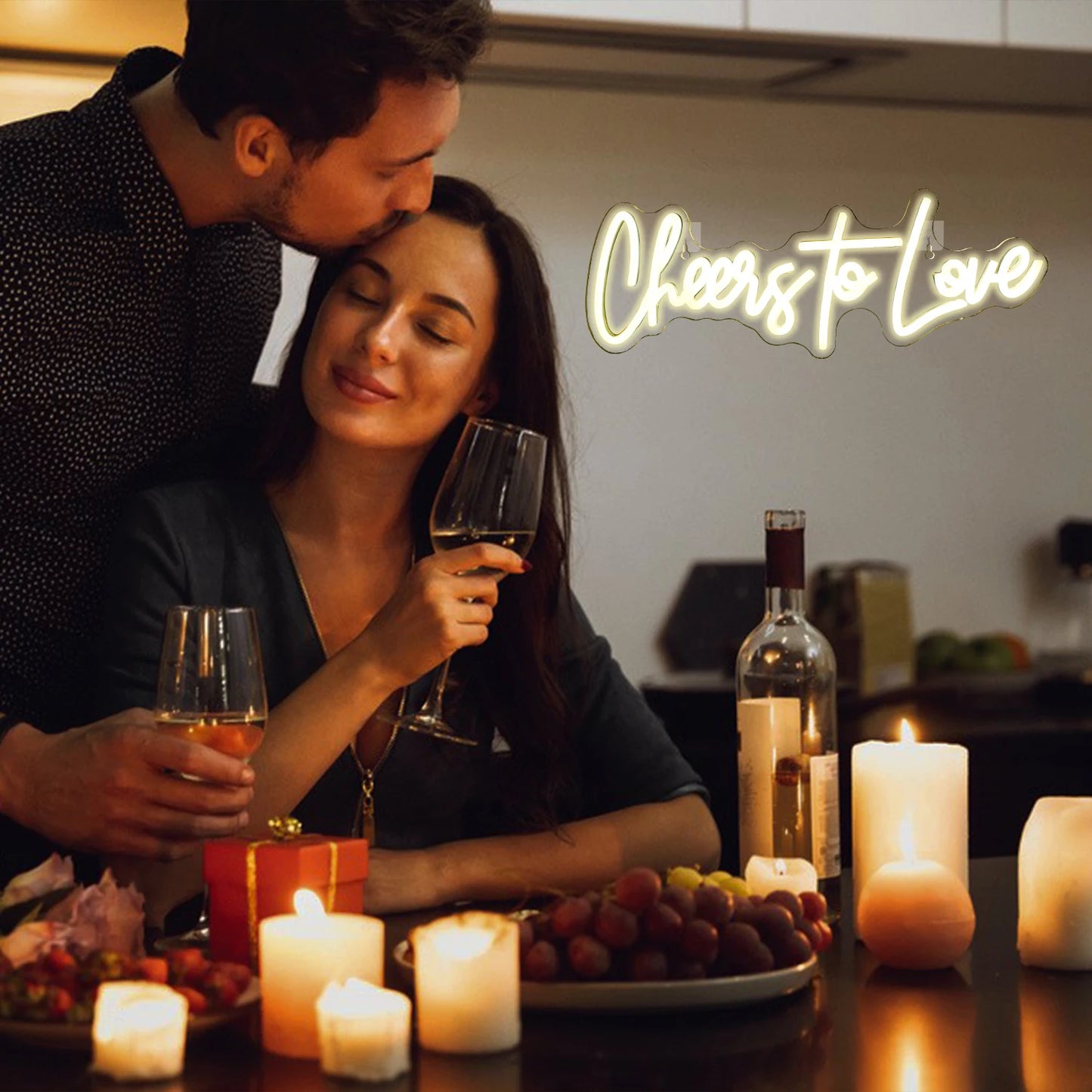 Onnea rakkaudelle 5V USB LED Valokyltti - Edullinen