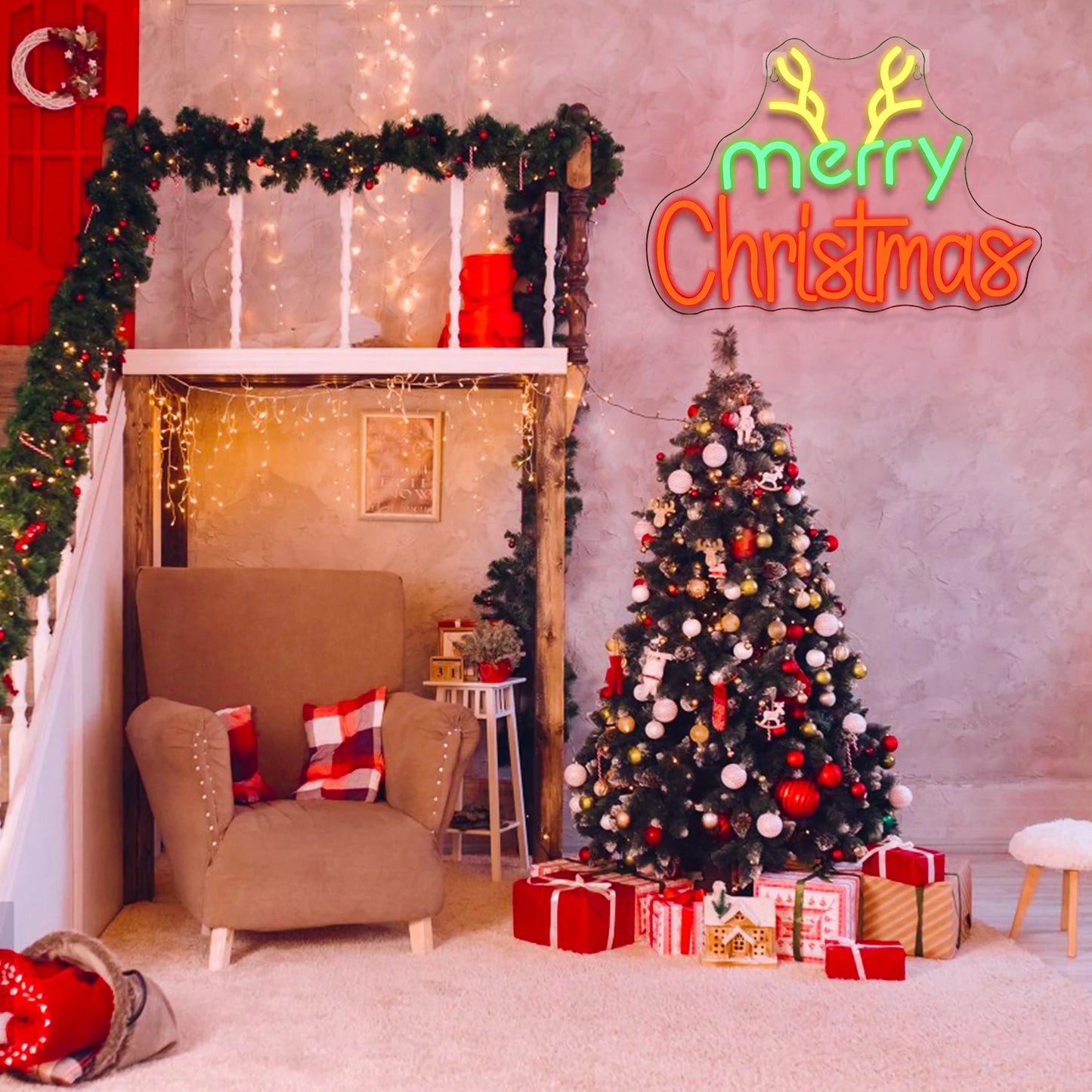 Hyvää Joulua 5V USB Led Valokyltti - Budjettiystävällinen