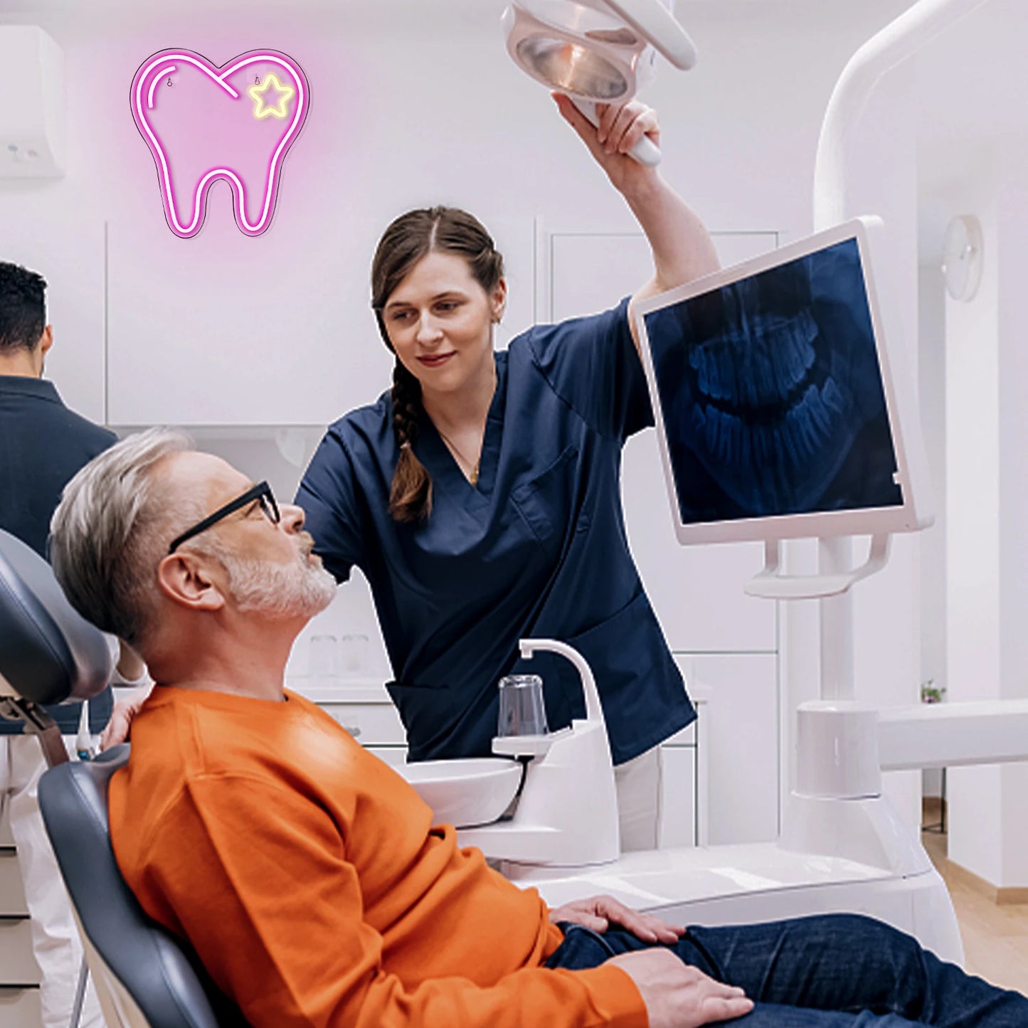 Pinkki Hammasharja 5V USB LED Neon Kyltti - Budjettiystävällinen