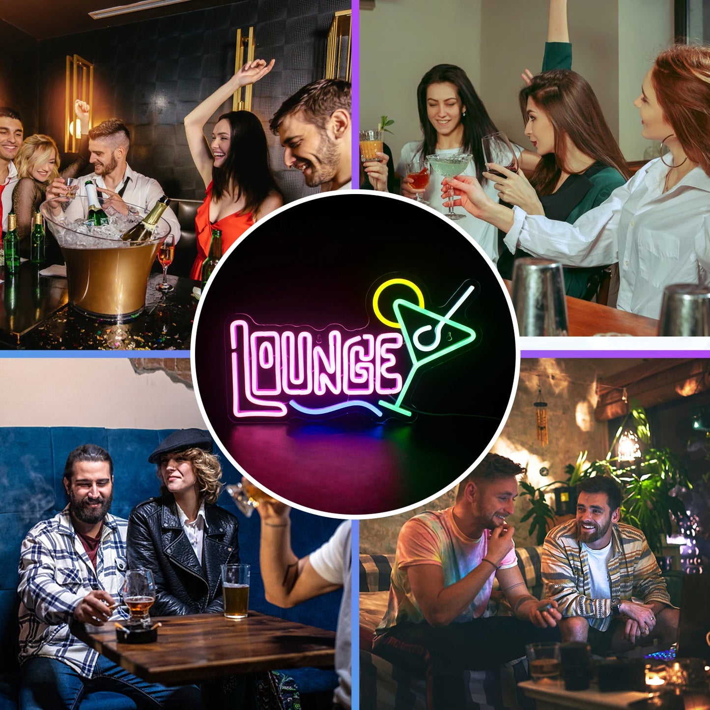 Cocktails Lounge 5V USB Led Neon Kyltti - Edullinen