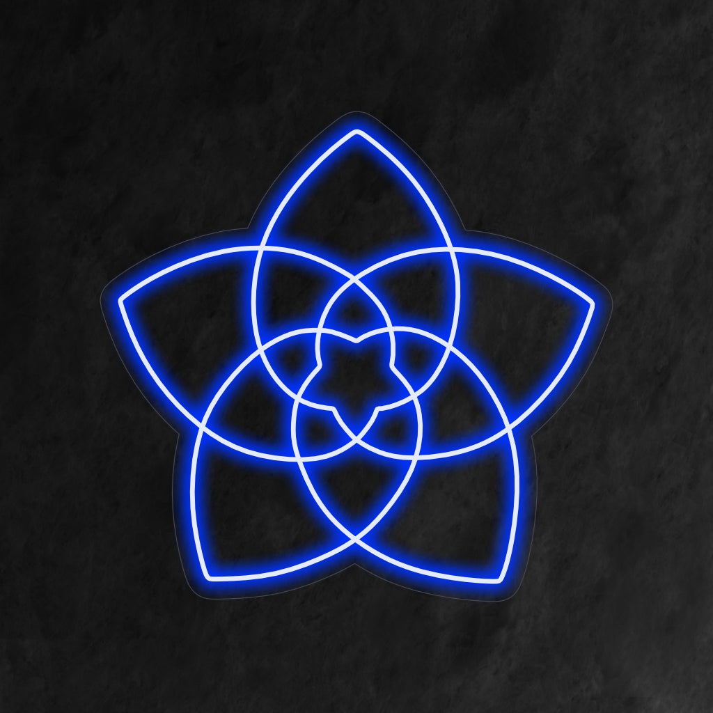 "Sacred Geometry Flower Neon Sign" on henkinen ja monimutkainen lisäys sisustukseesi. Neonvalo, jossa yhdistyvät pyhää geometriaa ja kukkaelementtejä kiehtovaan muotoiluun.