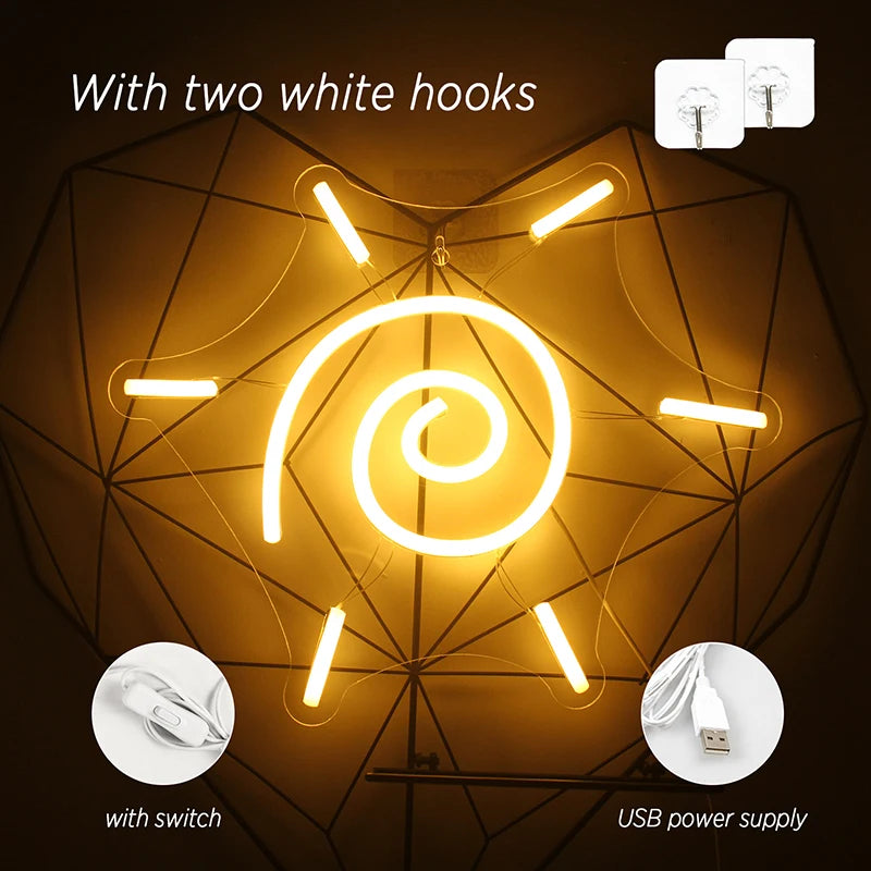 Lämmin Valkoinen Aurinko 5V USB Led Valokyltti - Budjettiystävällinen