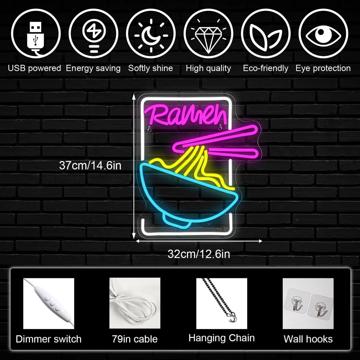 Ramen Aika 5V USB Led Neon Kyltti - Budjettiystävällinen